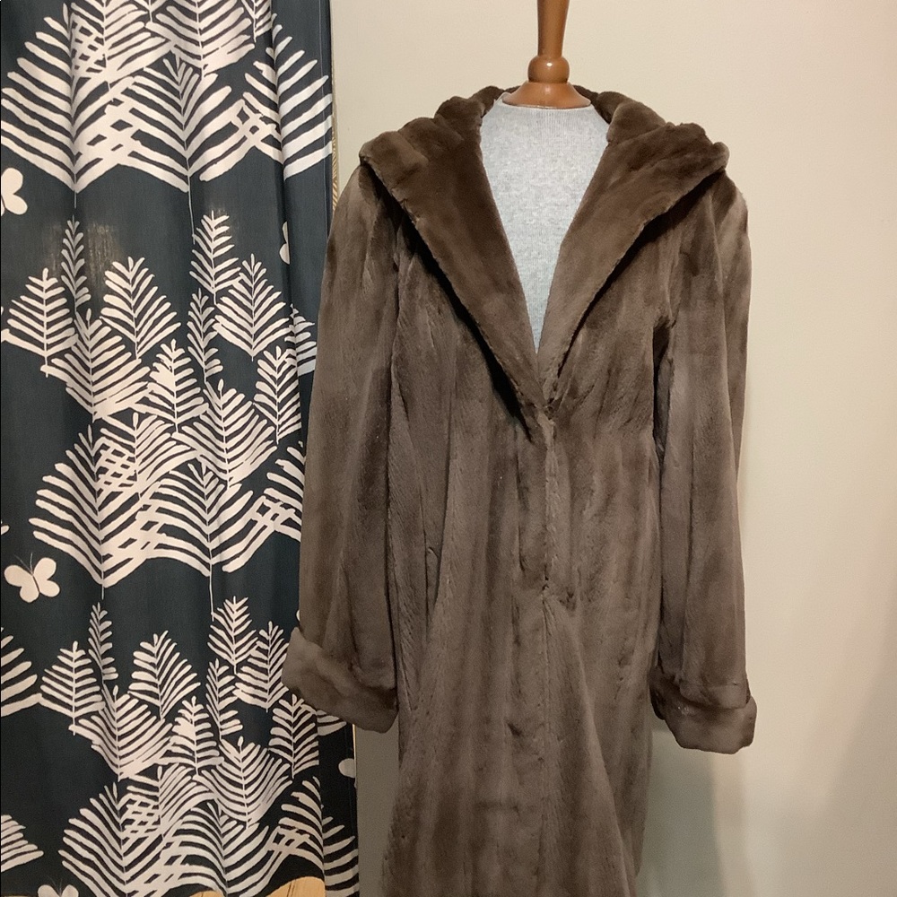 Sheared mink fur coat